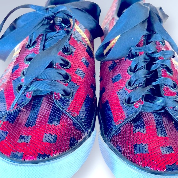 COACH WOMENS PLAID SHOES SNEAKERS WILLA TARTAN SEQUINS SZ 8.5 - Picture 11 of 14